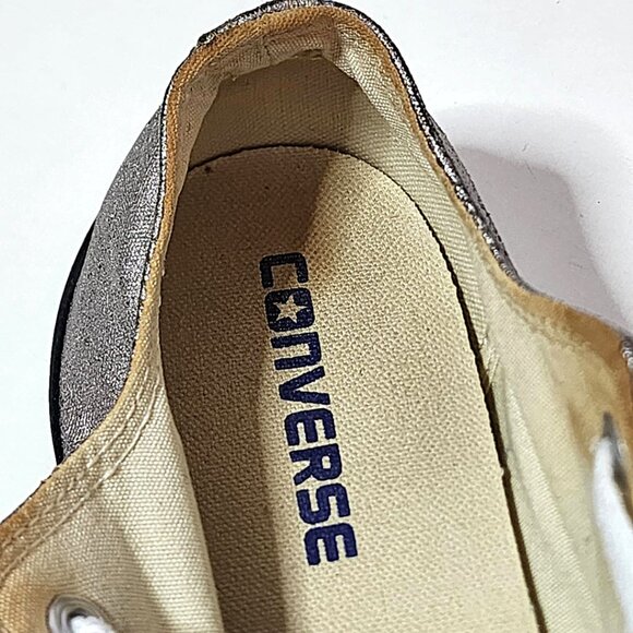 Converse silver canvas Chuck Taylor All Star low top sneakers - Picture 9 of 15